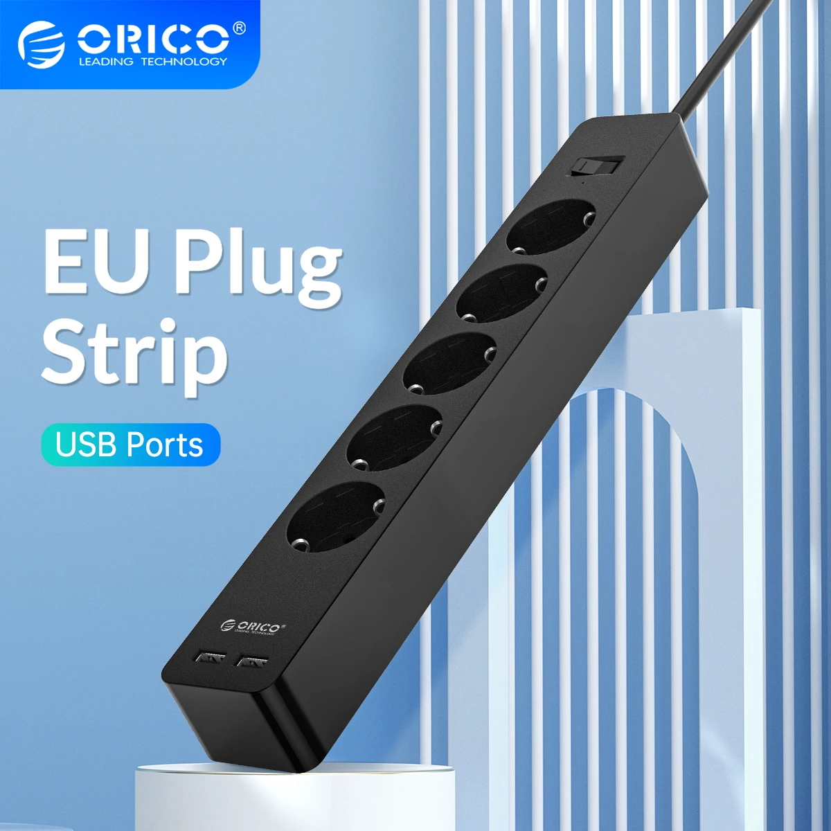 ORICO 3/5 AC + 2 USB мощность полосы электронный разъем офис стабилизатор напряжения ЕС Plug hargers расширение умная розетка черный/белый