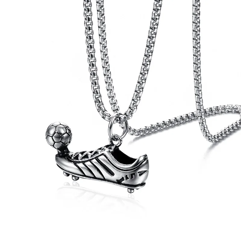 

Fashion Casual Sneakers Kick Soccer Sneakers Men Boys Pendant Necklace Sports Punk Hip Hop Charm Jewelry Accessories Fan Gifts