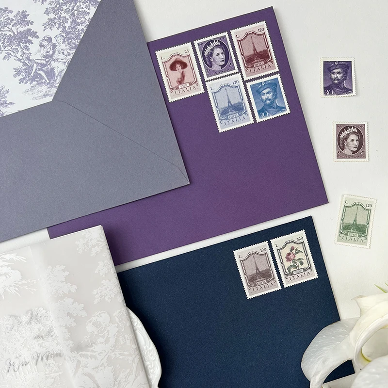 

Наклейки с европейскими штампами 8 шт./лот для конверта, этикетки с печатью, Подарочный декор, День Рождения вечерние Скрапбукинг, канцелярские наклейки