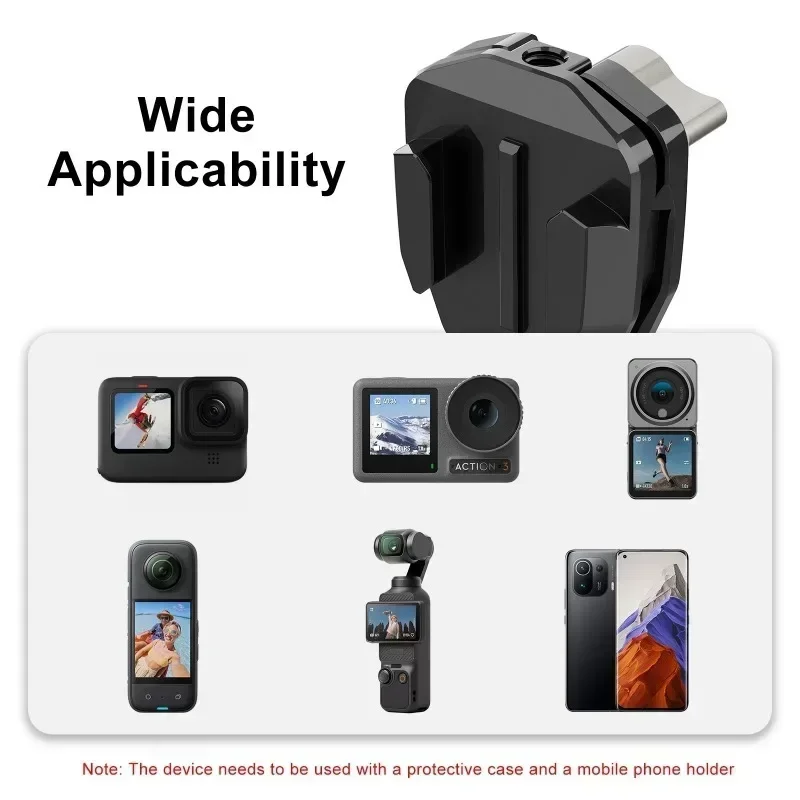 Motorcycle Windshield Camera Mount Clip For GoPro Hero12 Black/DJI Osmo Action 4/Insta360 X4/Ace Pro Cameras