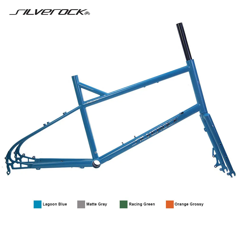 Фото SILVEROCK DEWY Chromoly Цветная велосипедная рама 20 дюймов 406 451 Гравий Minivelo Дисковый тормоз Городской взрослый классический велосипедный каркас 2,2 шины №1