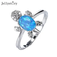 jellystory opal tortoise ring for women 925 sterling silver 815mm simple wedding anniversary earrings jewelry gifts 2021 trend