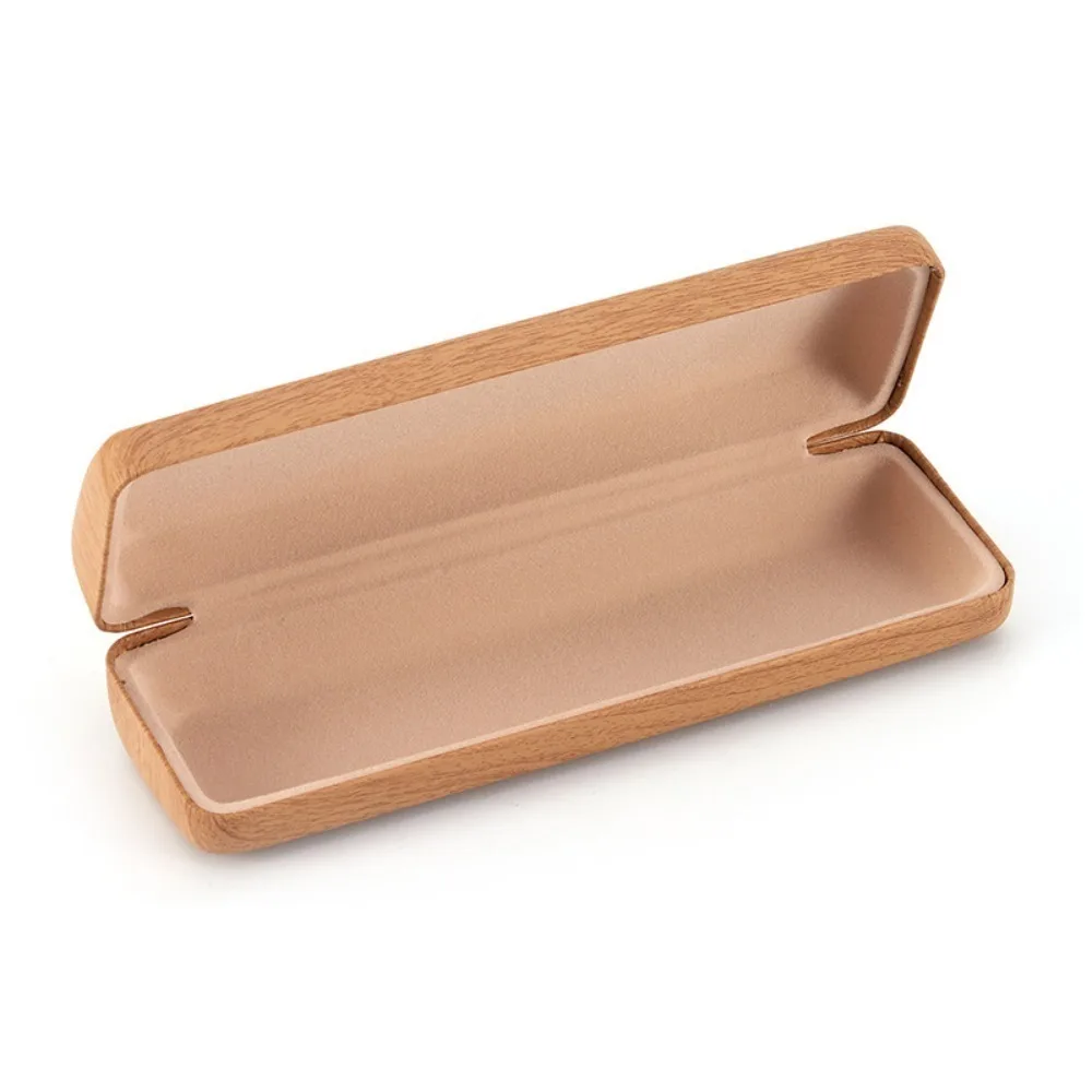 Высококачественный жесткий металлический футляр для очков с отделкой под дерево