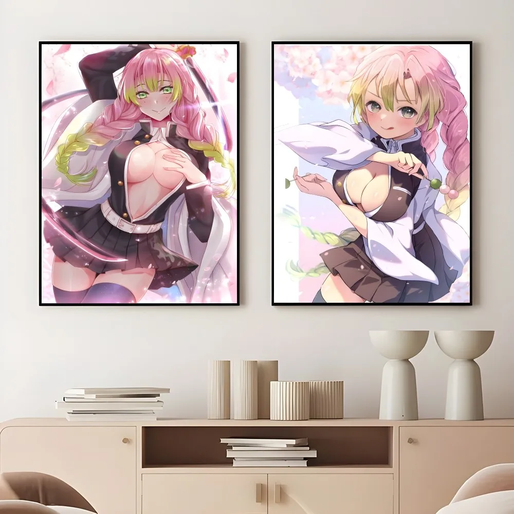 K-Kanroji M-Mitsuri Anime Sexy Poster Sticky Wall Art Printing Waterproof Home Living Bed Room Bar Aesthetic Decor