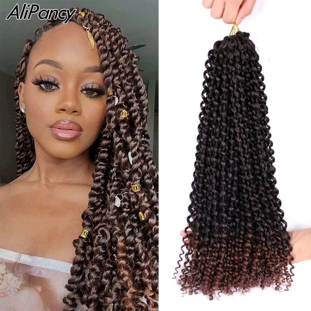 

18inch Crochet Braid Hair Passion Twist Hair Synthetic Pre Stretched Ombre Braiding Hair Extensions For Women Soft Locs Black