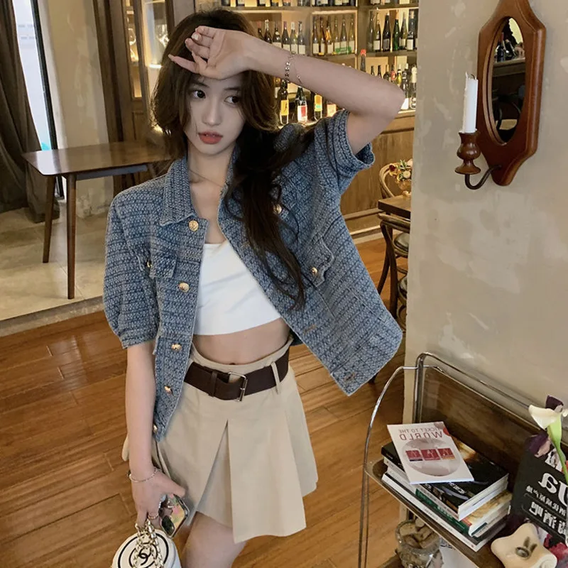 Женская джинсовая куртка свободная ковбойская в Корейском стиле с короткими