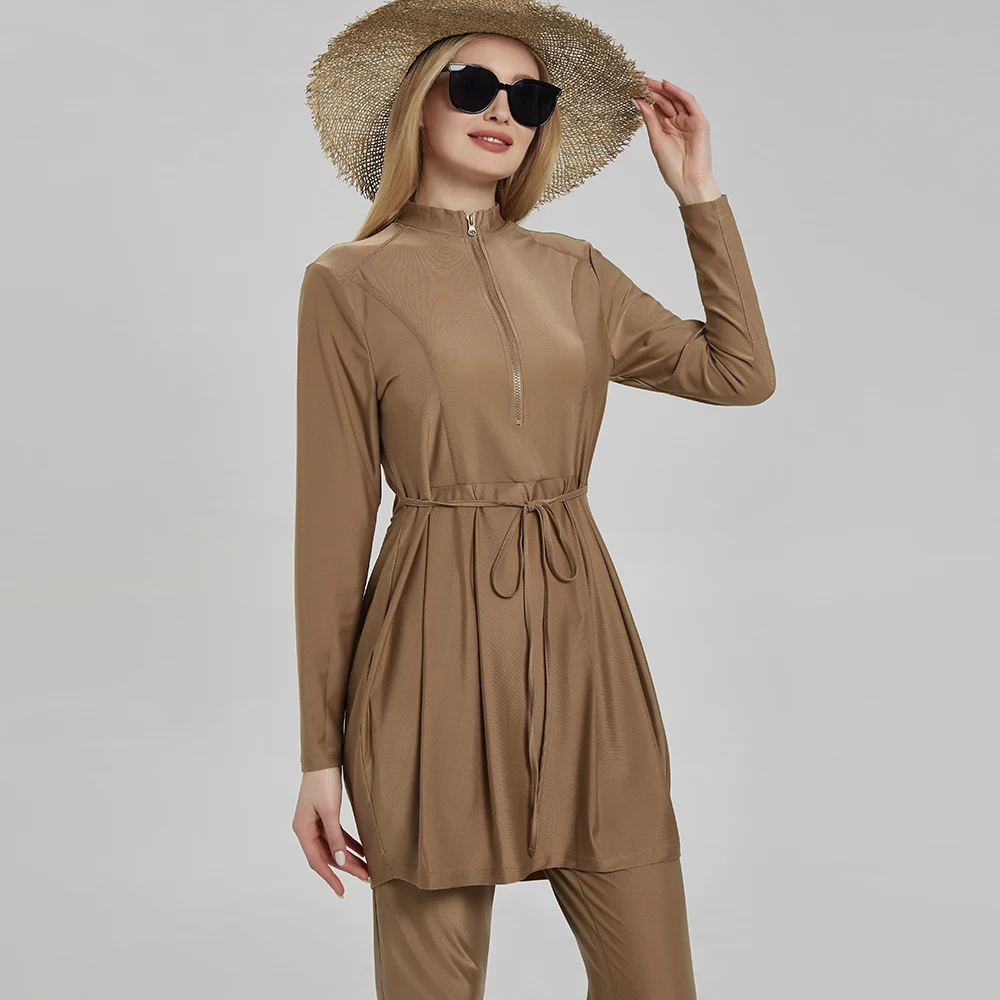 New Woman Muslim Swimwears Burkini Mujer Maillot De Bain Hair Hood Cap Modest Burqini Islamic Hijab Beach Bourkini  Pool Borkini