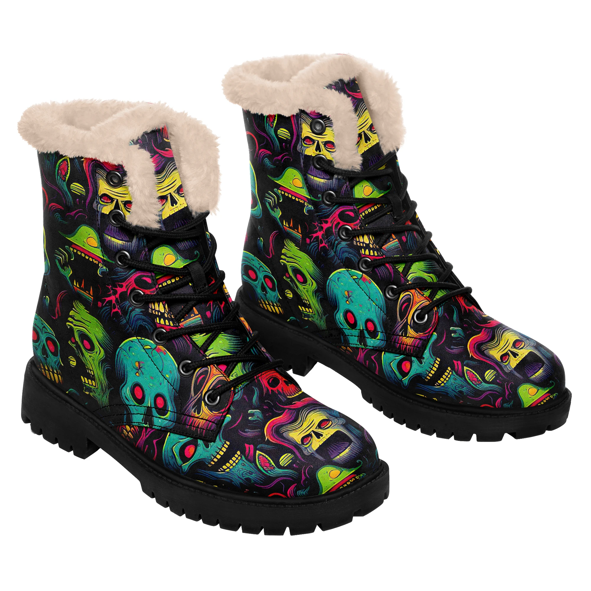 

Ботинки с принтом под заказ для мужчин и женщин, зимние ботинки на Хэллоуин, бесплатная доставка, дропшиппинг