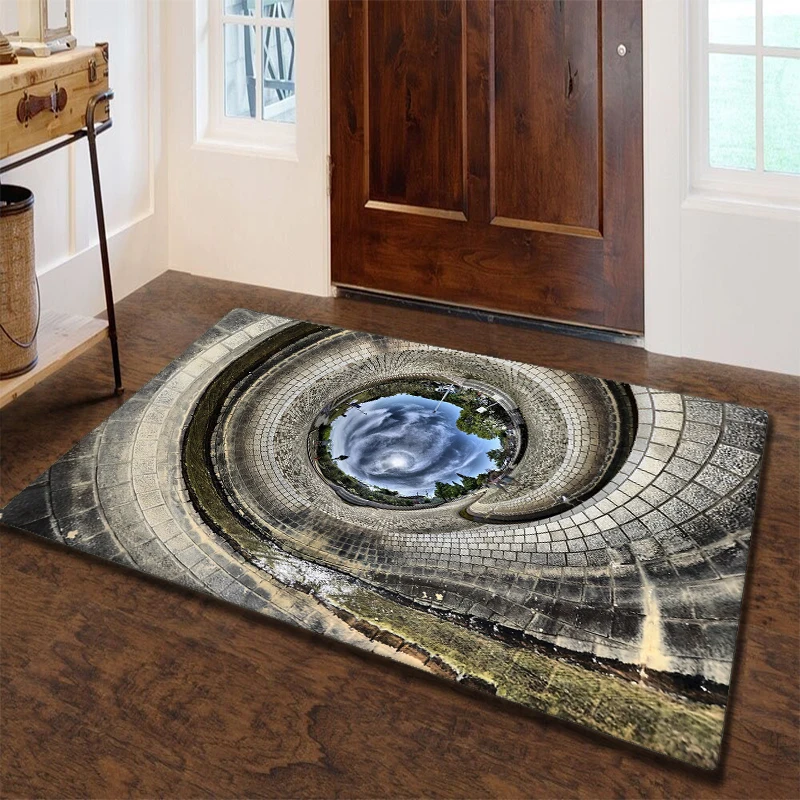 

Коврики с оптической иллюзией, 3D вихревые коврики для входной двери, для спальни, гостиной, абстрактный геометрический нескользящий напольный коврик