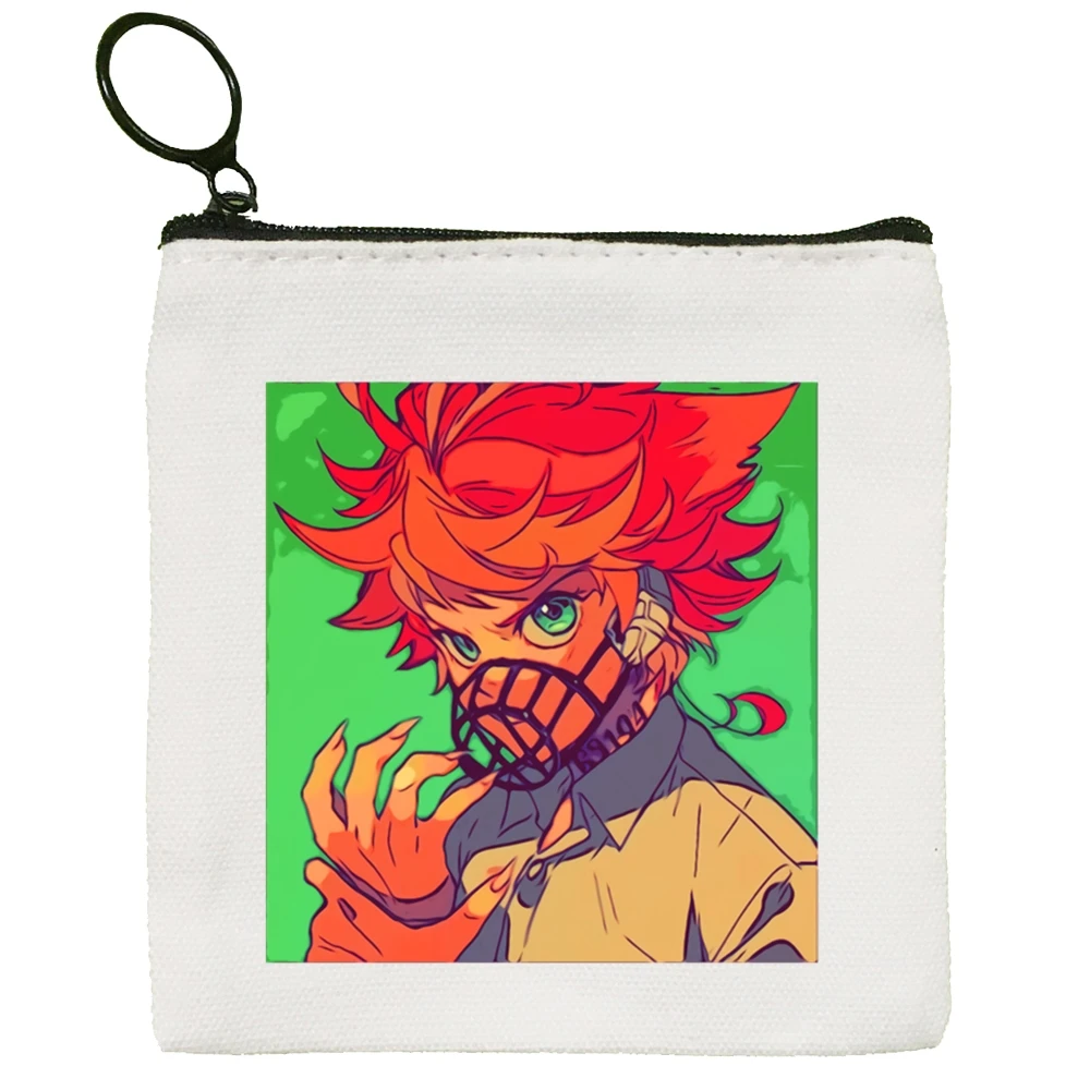 The Promised Neverland Emma Norman Ray Canvas Coin Purse Coin Purse Collection Canvas Bag Small Wallet Zipper Key Bag Hand Gift