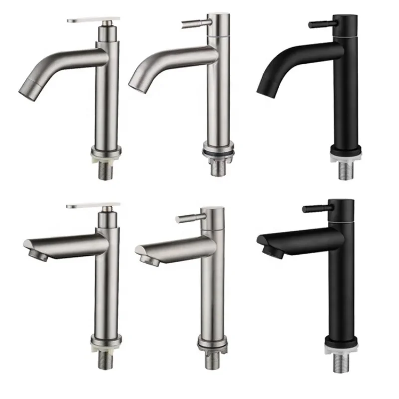 

304 Stainless Steel Single Cold Basin Faucet Stainless Steel Washbasin Faucet Single Cold Faucet Bathroom Accessories