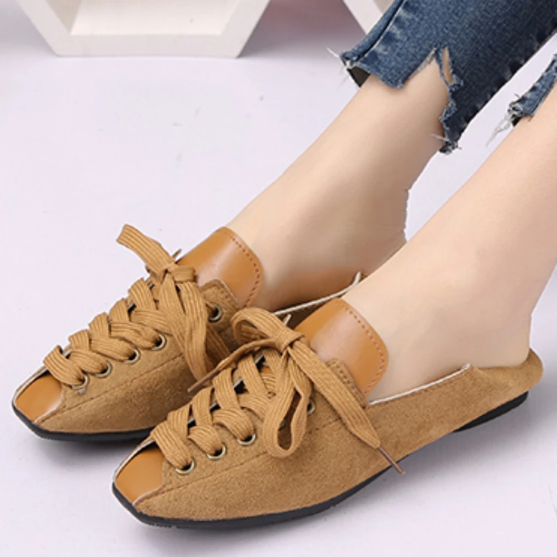 Женские туфли с квадратным носком на плоской подошве Новинка осени 2023 модная