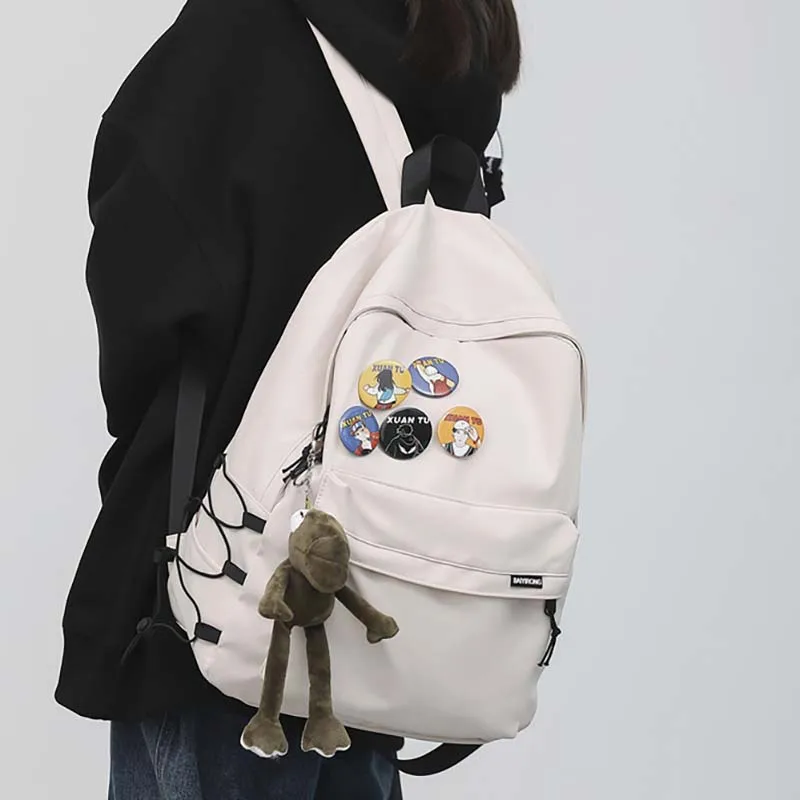 

Новая простая однотонная сумка Универсальный дизайн женские рюкзаки студент колледжа Водонепроницаемая школьная сумка модный рюкзак для ...