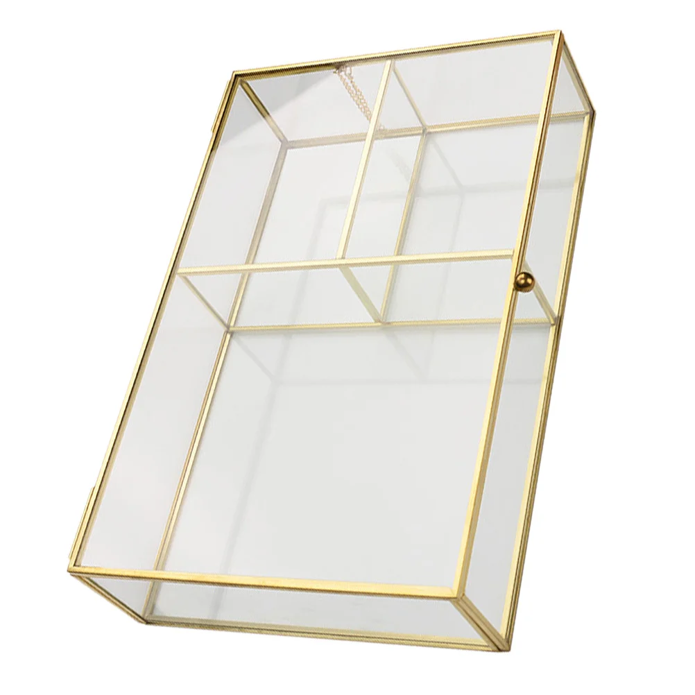 

Box Glass Jewelry Storage Makeup Holder Lipstick Drawersvanity Decorativedresservintage Mirrored Bottom Desktop Trinket Keepsake