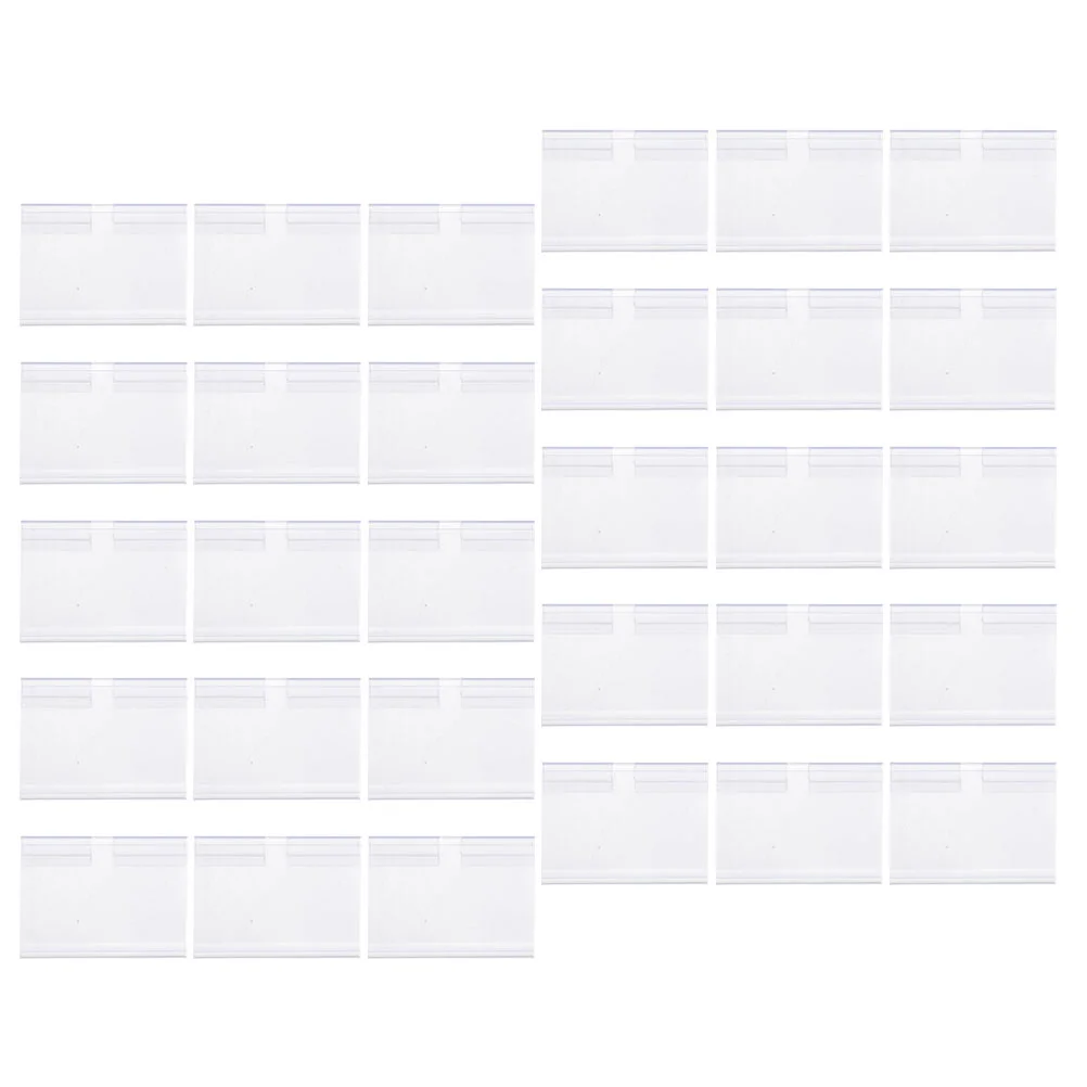 

50 Pcs Convenient Supermarket Retail Price Label Holders Sign Stands Clear Discount Display Shelf Merchandise