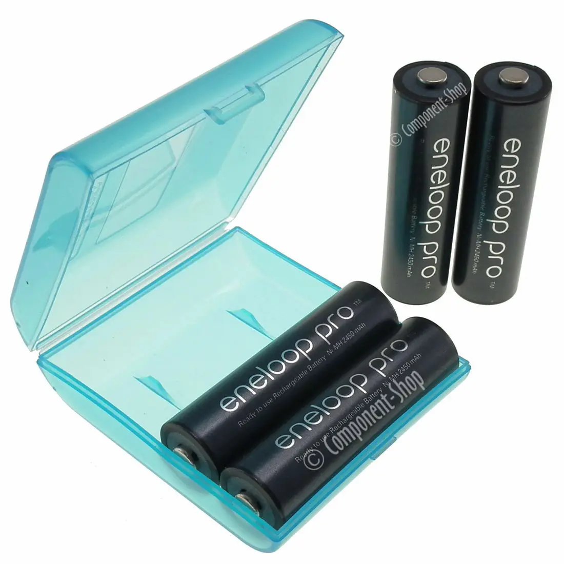 

4 x Panasonic Eneloop PRO AA 2550mAh NiMH Rechargeable Battery + battery case