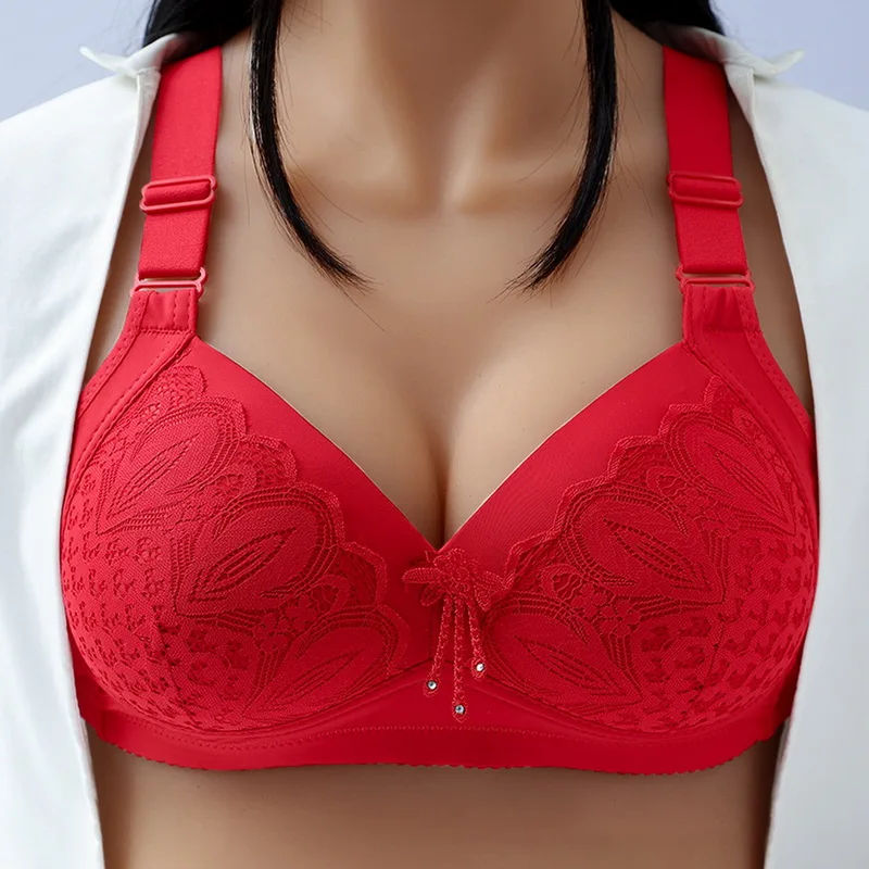 

Тонкое нижнее белье Nibesser с полной чашкой, женский бюстгальтер без косточек с регулируемой кружевной чашечкой B C, кружевные бюстгальтеры бол...