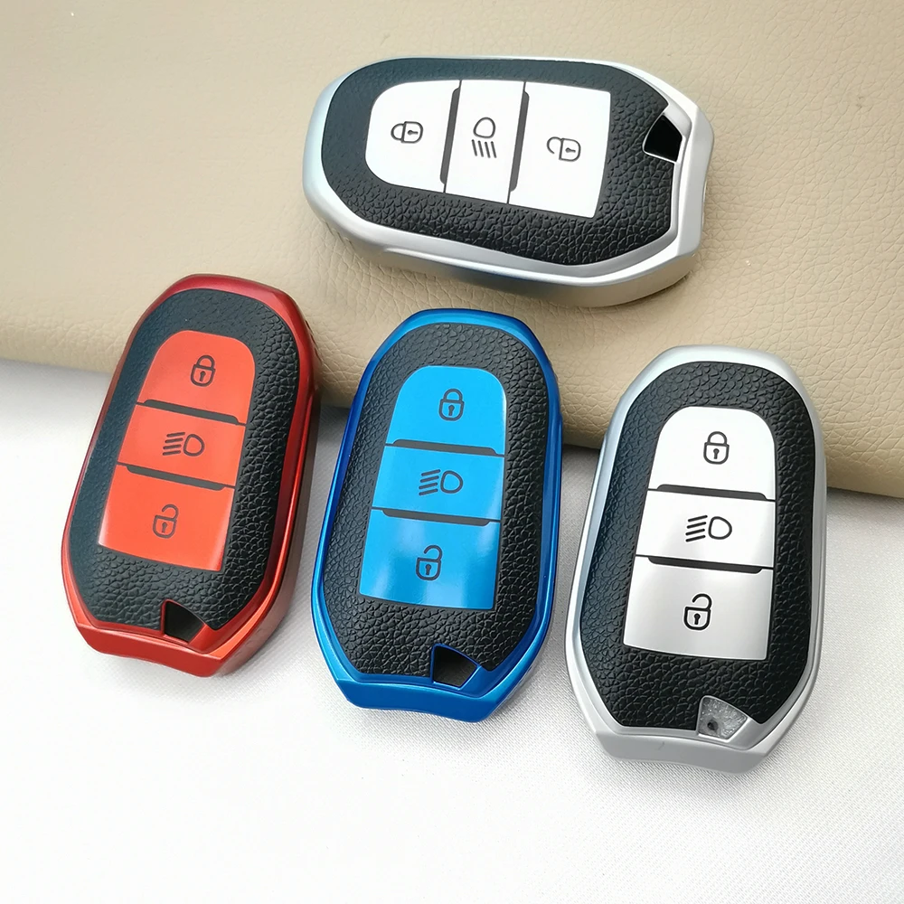 

2022 Fashion Style TPU Car Key Fob Case Cover Holder Shell Hood for Peugeot 308 408 508 2008 3008 4008 5008 3Button Smart Remote