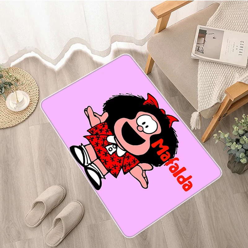 

Кухонный ковер Mafalda Kawaii, Придверный коврик, милые Придверные коврики для входной двери, коврик для комнаты, длинный ковер для коридора, добро пожаловать в дом