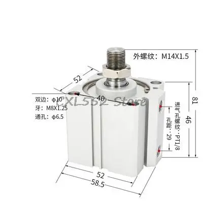 

1Pc SDA40x20-B Male Thread Thin Cylinder Small Pneumatic
