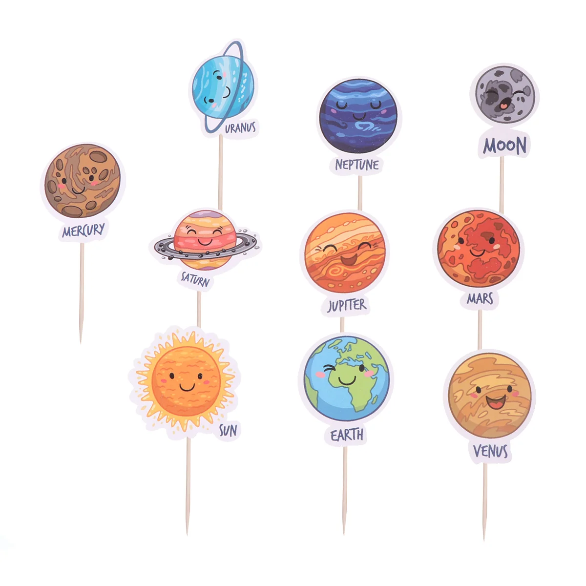 

Cake Cupcake Picks Planet Toppers Party Space Decoration Insert Outer Earth Universe Planets System Solar Topper Supplies