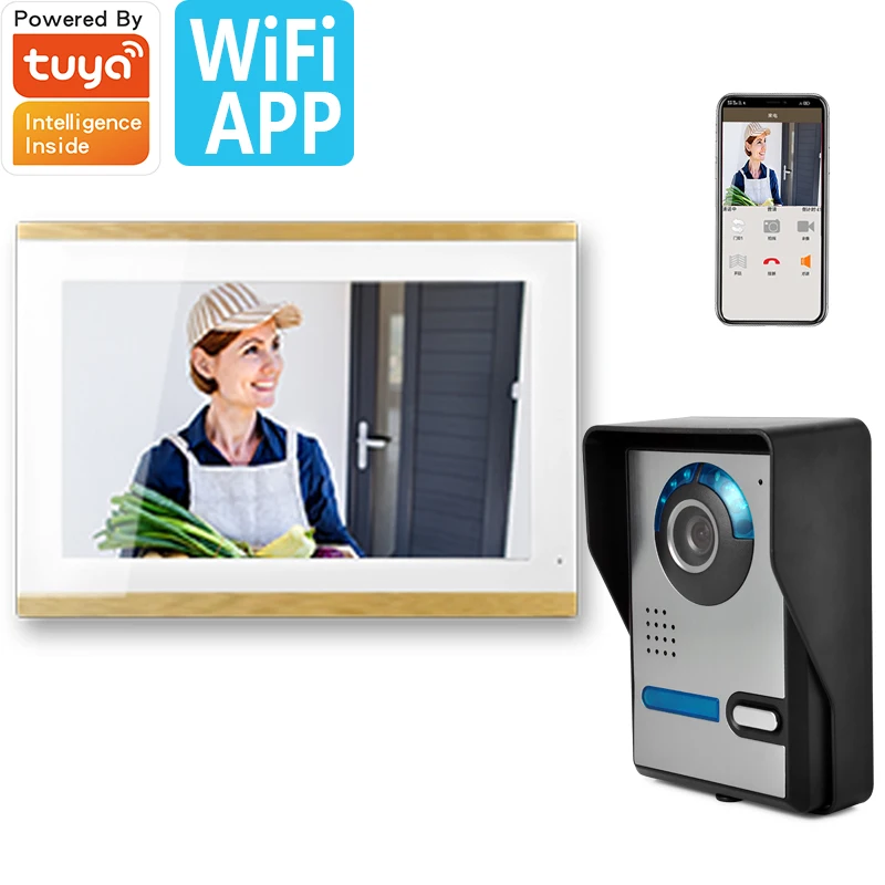 Video Intercom For Home Door Phone System 10.1 Inch Monitor And Doorbell With TuYa Wifi APP Smart Remote Control Doorbell