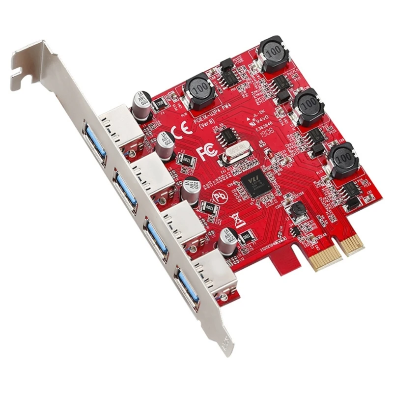 

PCI-E to USB3.0 4-Port(PCIE X1/X 4/X 8/X16 ) Expansion Card Stable Performance Main Chip VL805-Q6 for Win7 8 10/Vista Dropship