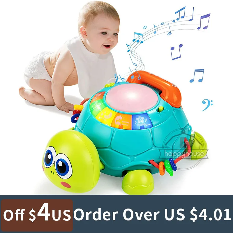 Baby Toys 0 6 12 Months Musical Turtle Toy Lights Sounds Musical Toy For Baby Girl Boy Montessori Educational Toy for Kids 1 2 3