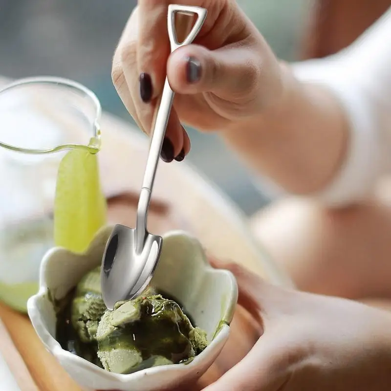 Ложка в форме лопаты нержавеющая сталь заостренная десертная ложка устойчивая к