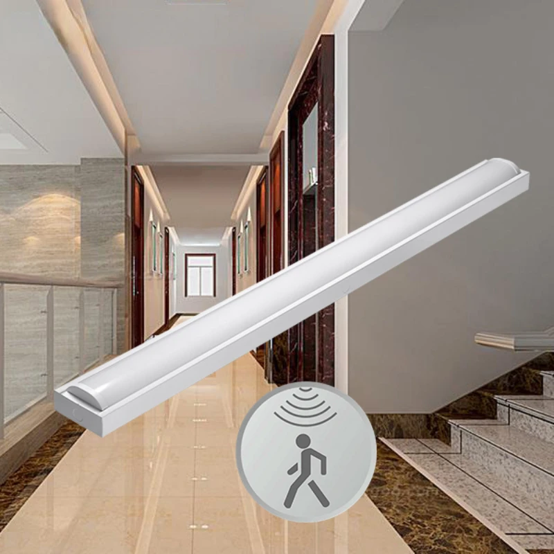 Corridor Replaceable T5 T8 Batten Ceiling Lamp Stair 0-10V Dimming Occupancy Sensor Led Linear Light