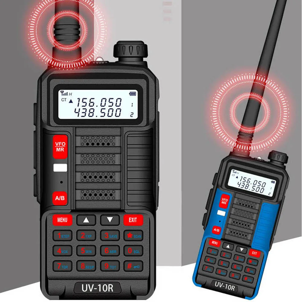 BaoFeng Walkie Talkie UV-10R V2 Two Way CB Radio Transmitter Long Range UV10R V2 128CH VHF UHF 136-174Mhz 400-520Mhz Dual Band