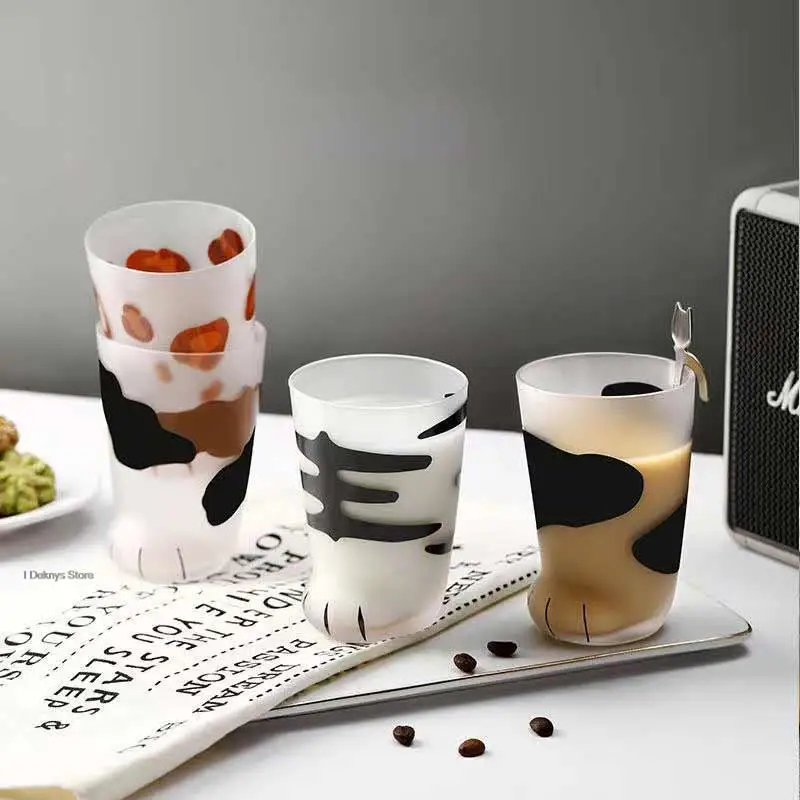 

Creative Cute Cat Paws Glass Cup Tiger Paws Mug High Borosilicate Cup Glas Tumbler Breakfast Milk Tea Coffee Cup Gift Creativity