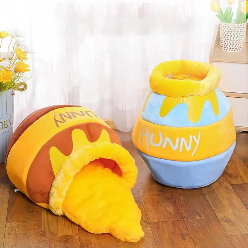 

Pet Warm Nest Creative Honey Jar Pet Bed Cat Beds For Indoor Cats Warm Cat House Sleeping Cave For Cats And Puppies Pet Tent