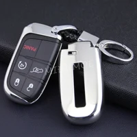 Car Key Ring Fob Case Cover Keychain For Dodge Challenger Durango Dart Jeep Grand Cherokee Renegade Compass Chrysler 200 300