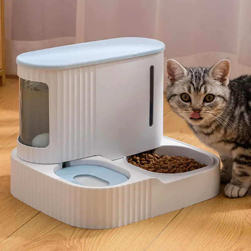 

Pet Supplies Large Capacity Automatic Cat Water Dispenser Dry and Wet Separation Feeder Dog Food Container Drinking Bowl