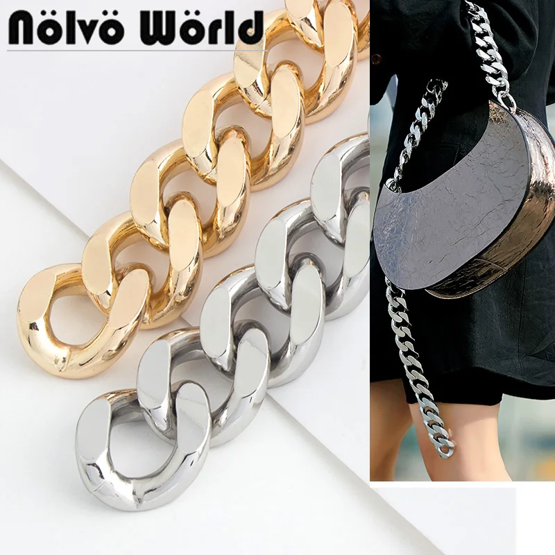 

0.5-5meters 8mm thick 30mm width Gold Silver Color bag chain strap handbag light weight strap shoes decor chain