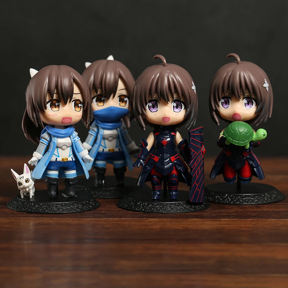 

10 см Bofuri Maple Honjo Kaede Салли ширамин риса милые кавайные аниме игрушки Фигурки 4 шт./компл.