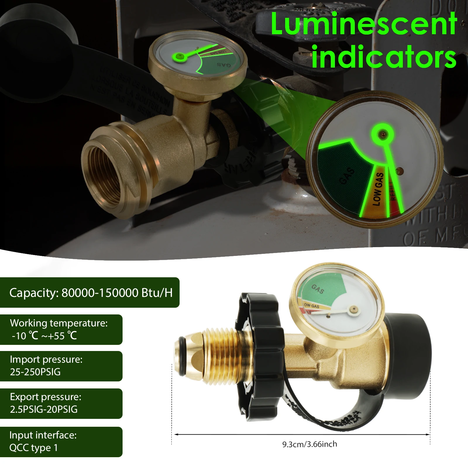 Адаптер для баллона с пропаном 100 фунтов латунный манометр индикатор уровня