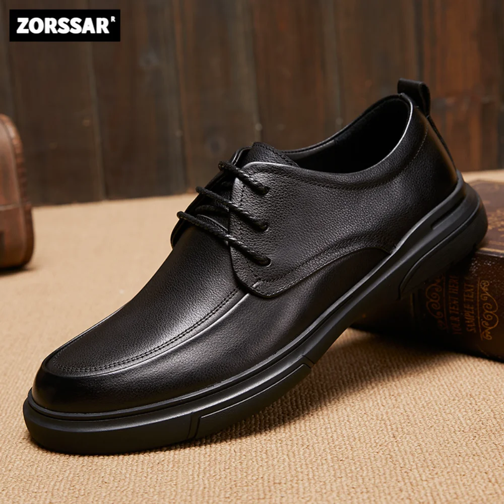 

Men Oxfords Genuine Leather Dress Shoes Brogue Lace Up Italian Mens Casual Shoes Luxury Brand Moccasins Loafers Plus Size 38-44