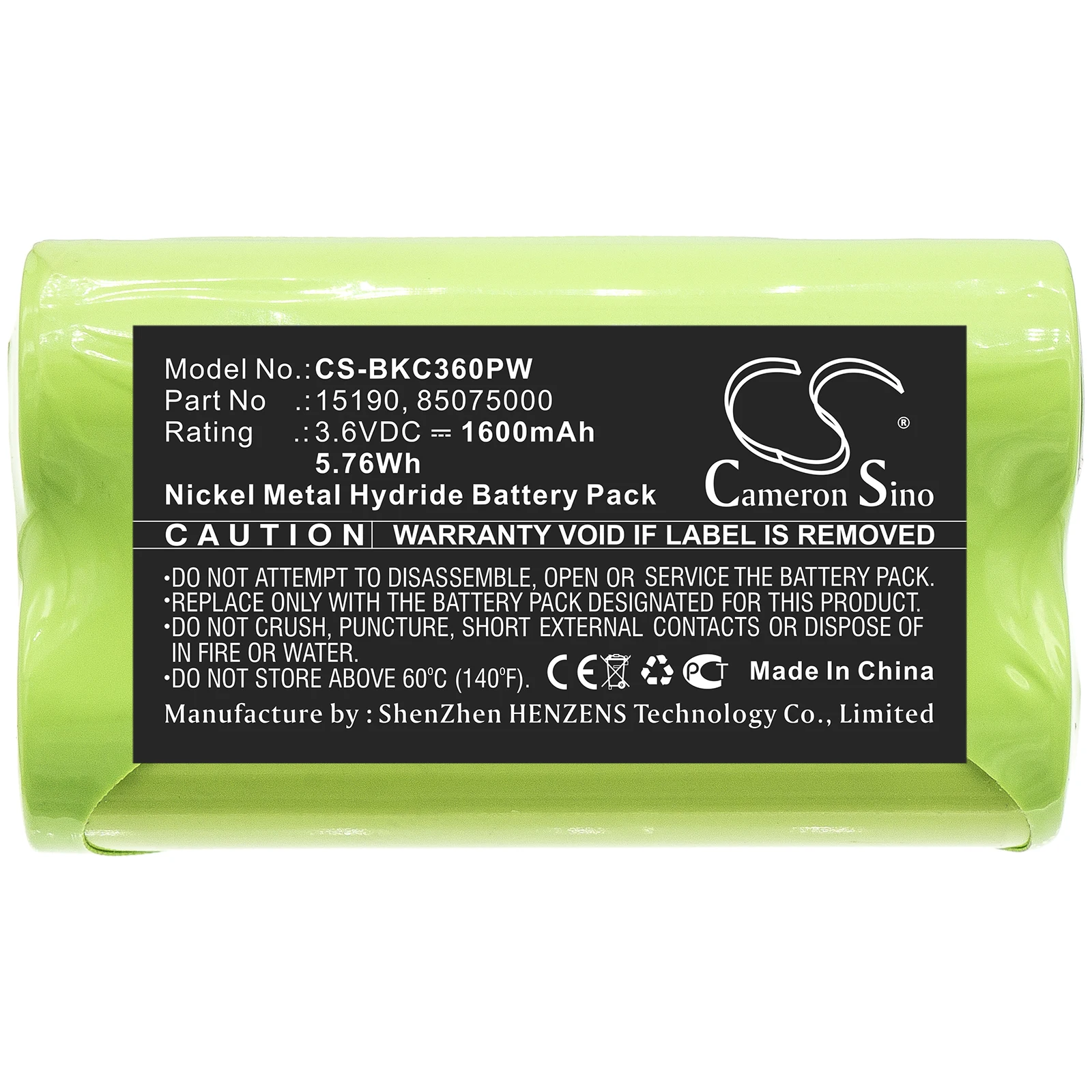 

CS 1600mAh Battery For Black & Decker 15190 85075000 Black & Decker KC360H