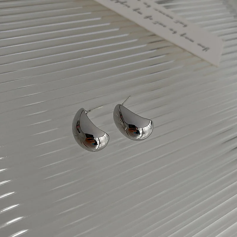 925 серебряные серьги с-образной геометрической формы в виде иглы металлические