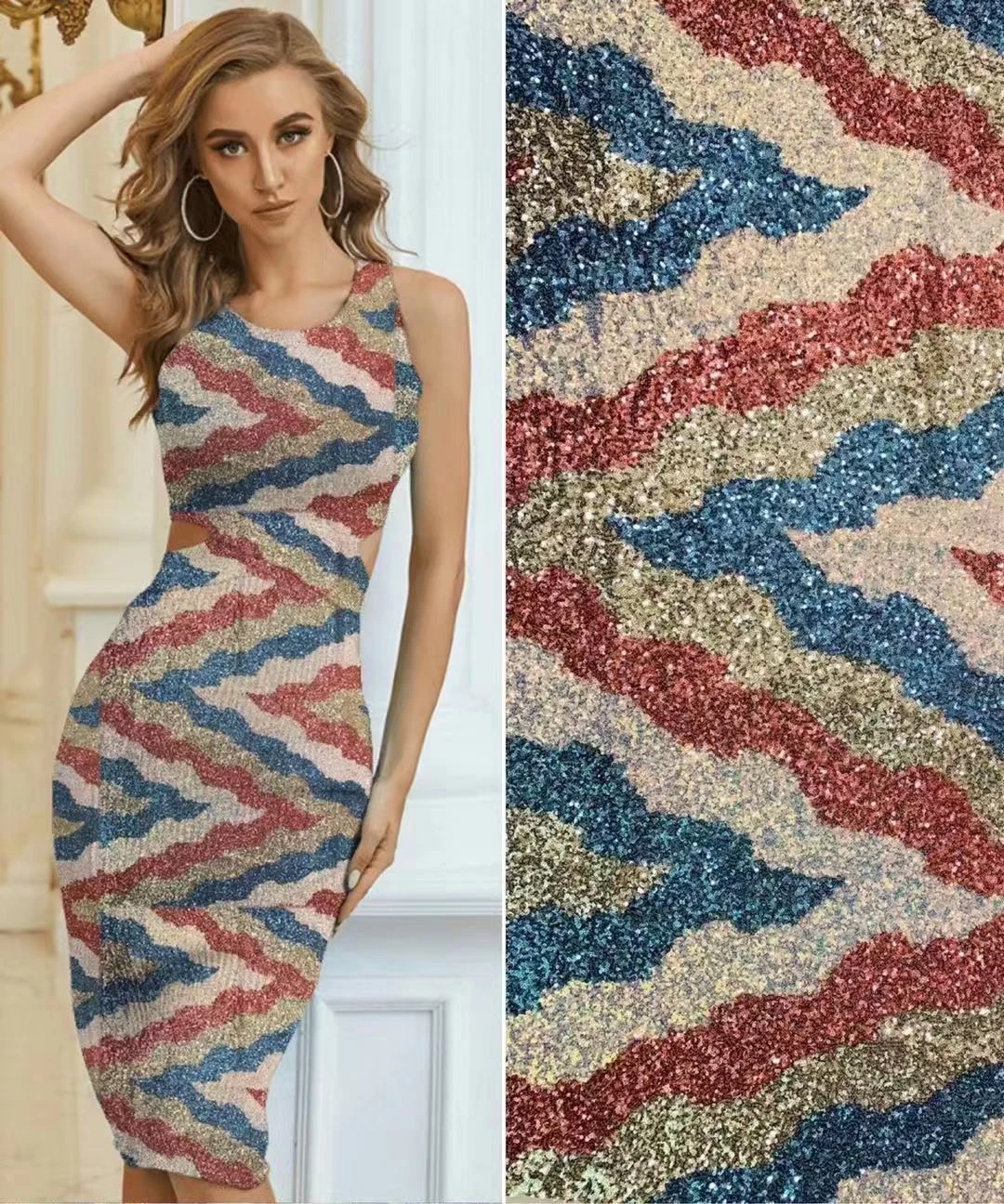 

Горячая Распродажа, модное Африканское платье с вышивкой и приклеенными блестками, Сетчатое кружево, Французская ткань, вечернее расслабля...