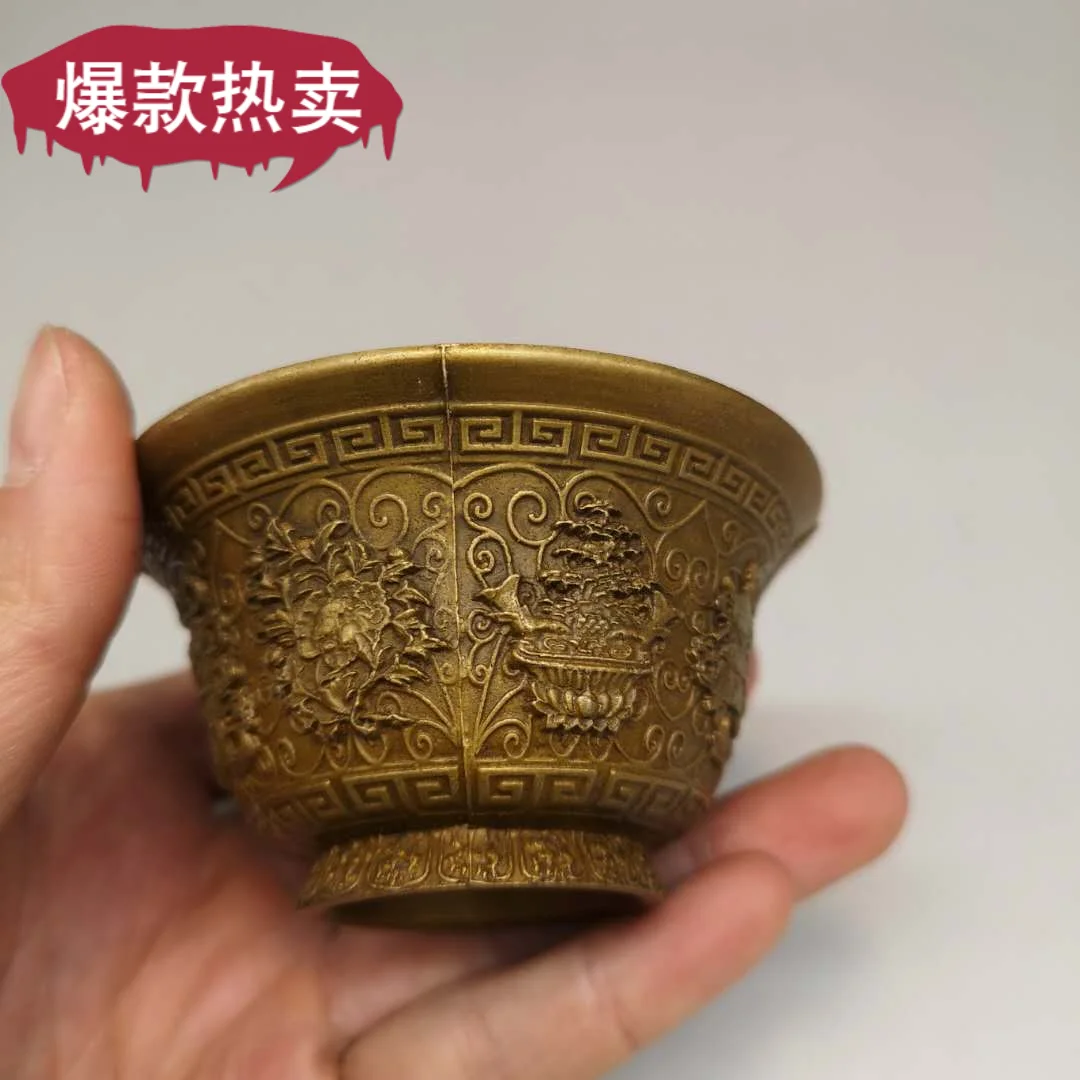 

Exquisite Antique Pure Copper Taoist Water Purification Cup Ornament