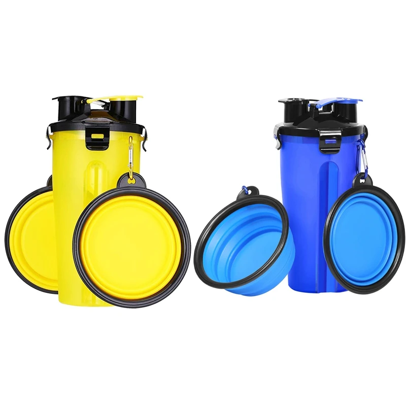 

Dog Water Bottle Dog Bowls For Traveling Pet Food Container 2-In-1 With Collapsible Dog Bowls, Outdoor Dog Water Bowls For Walki