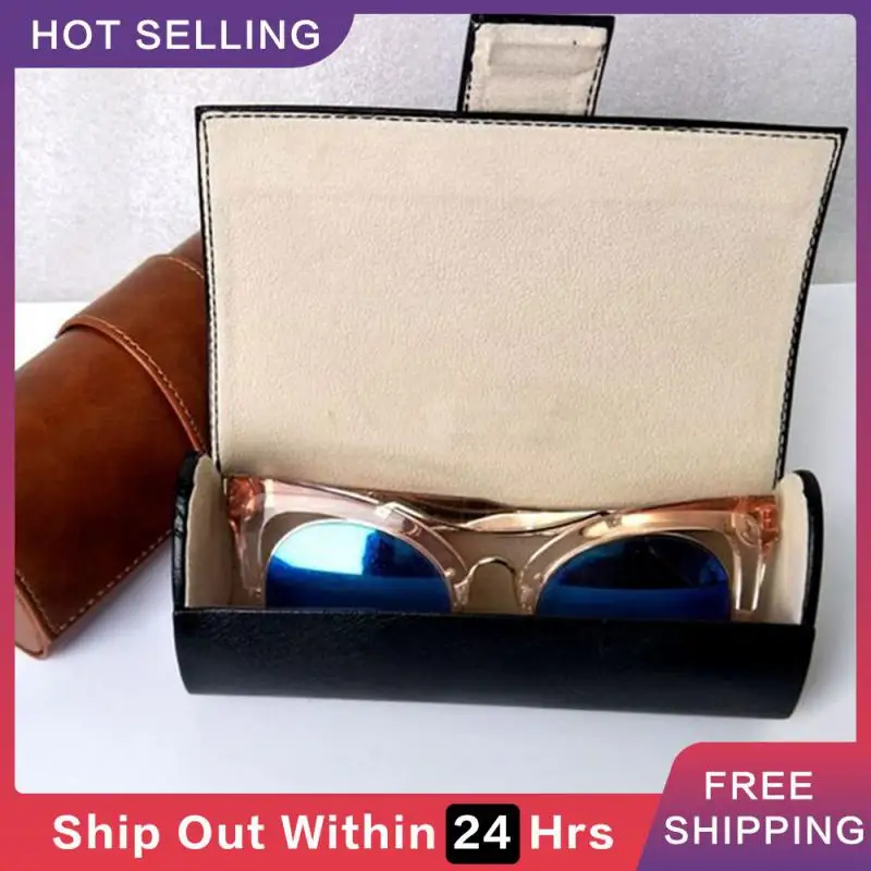 Handmade Leather Glasses Case Vintage Sunglasses Box Glasses Protective Organizer Portable Glasses Storage Box Large