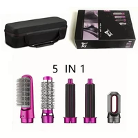 hair dryer 5 in 1 electric hair comb negative ion straightener brush blow dryer air comb curling wand detachable brush kit home