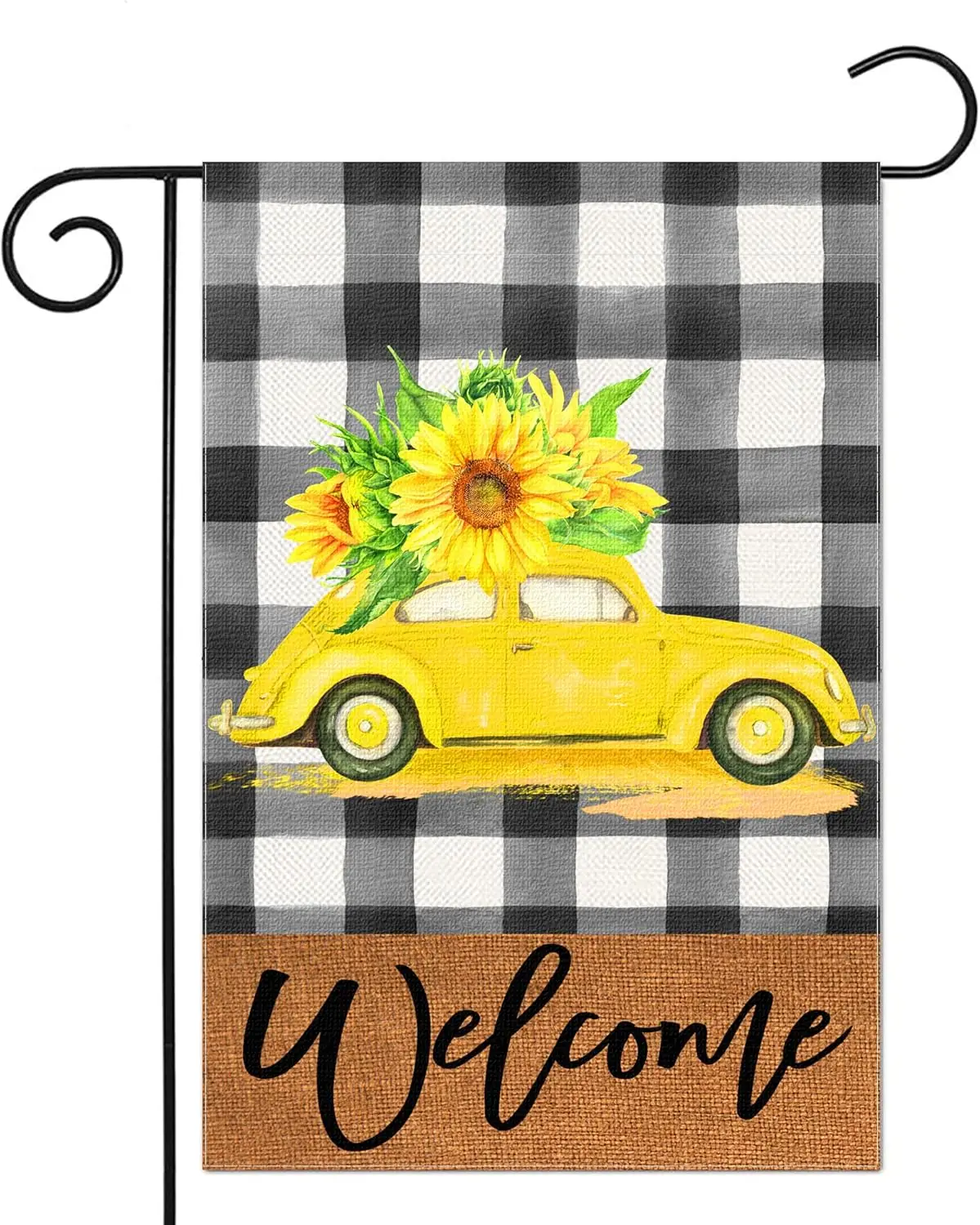 Летний Садовый флаг Добро пожаловать Подсолнух 12x18 дюймов двусторонний желтый