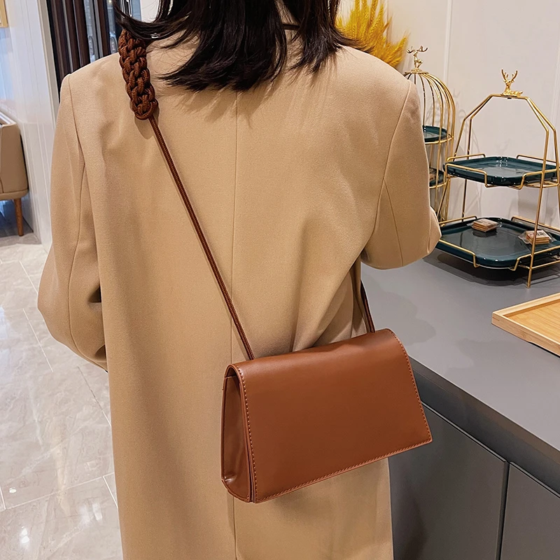 2Set Wallet Leather Crossbody Bags for Women Knitting Hand Bag Summer Brand Designer Shoulder Messenger Bag Female Handbags