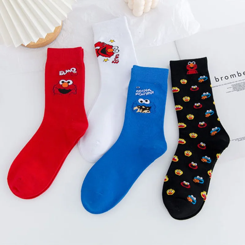 

Women Socks European Style Cartoon Animation Men's Medium Socks Leisure Sports Stockings Street Skateboarding Female Socks