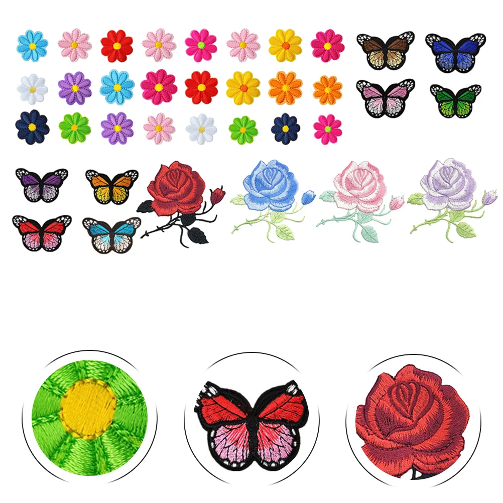 

36Pcs Embroidery DIY Clothing Patch Butterflies Shaped Design Patches Decorative Patches